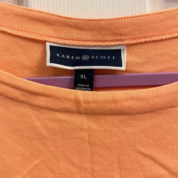 Karen Scott orange top - Picture 2 of 2